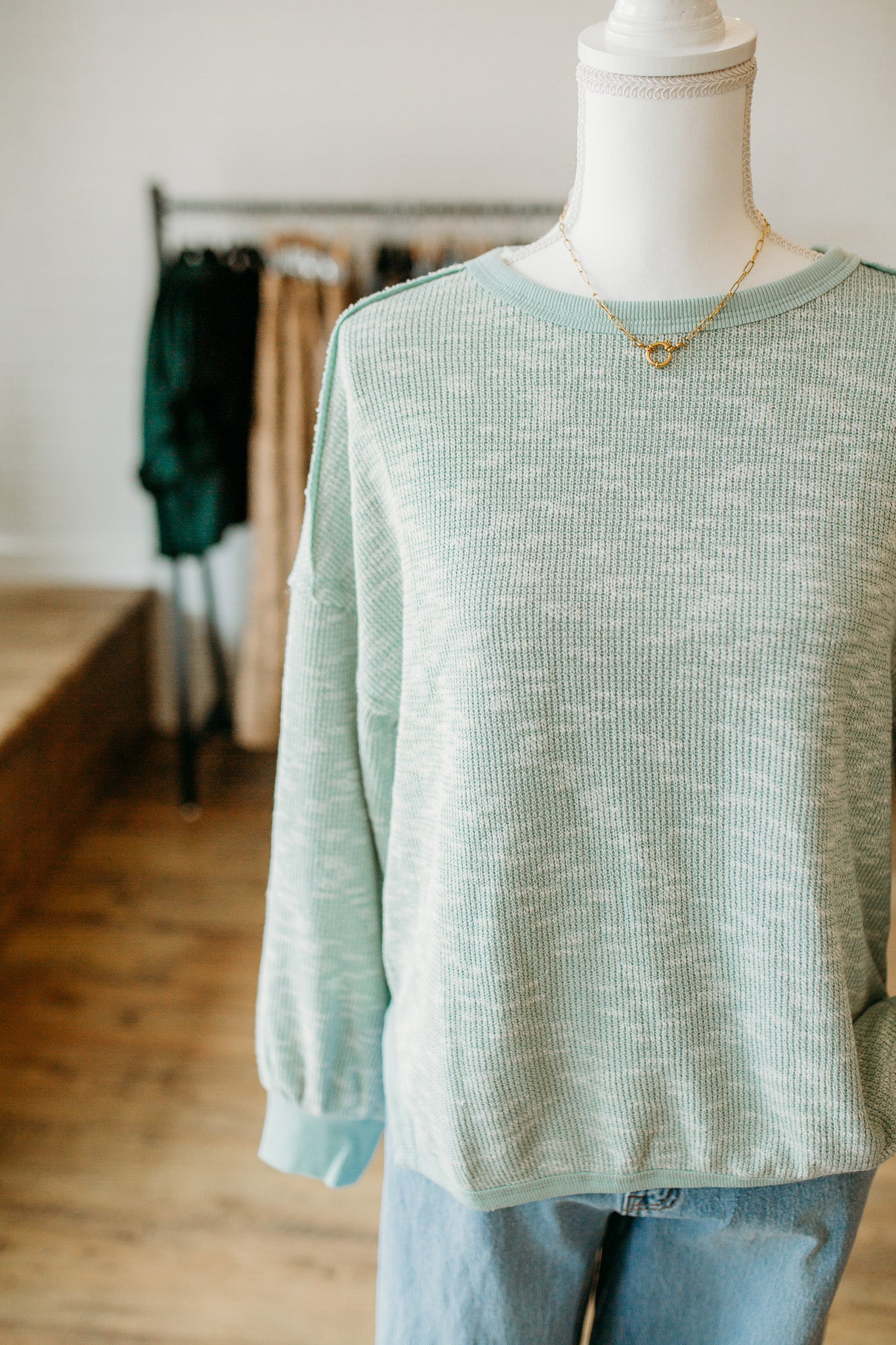 Sage Mix Casual Top