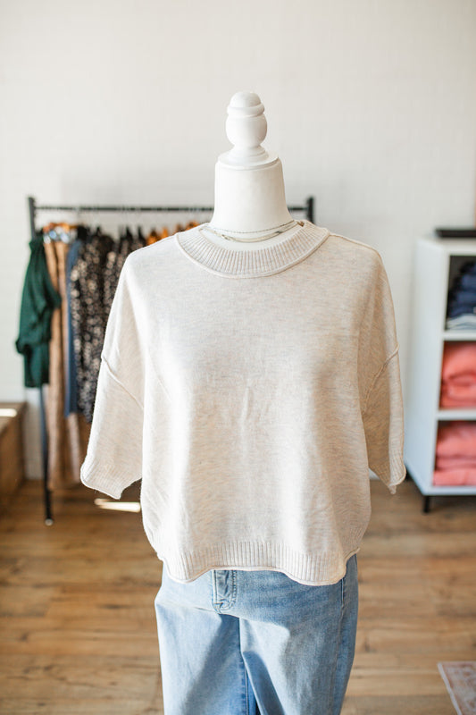 Sand Short Sleeve Sweater
