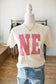 GINGHAM NE APPLIQUE - IVORY TEE