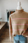 Taupe/Pink Mock Neck Sweater