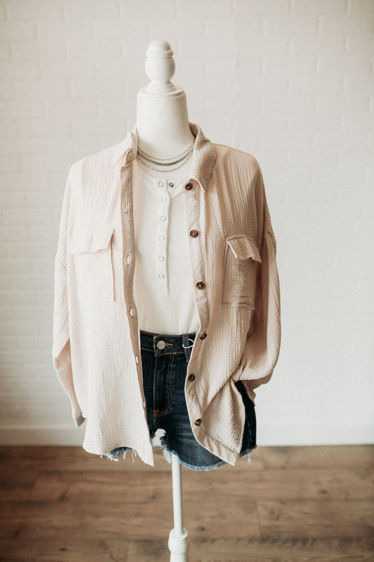 Oat Pocket Shirt Top