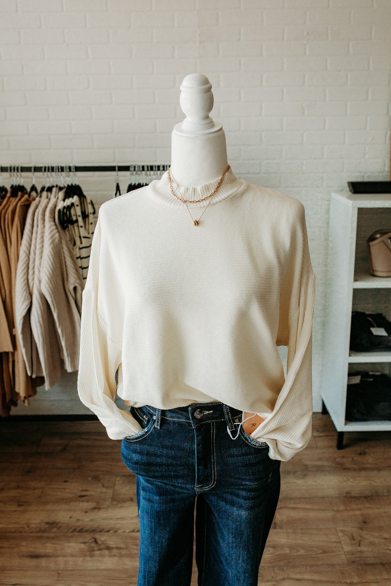 Blue/Pink Balloon Mock Neck