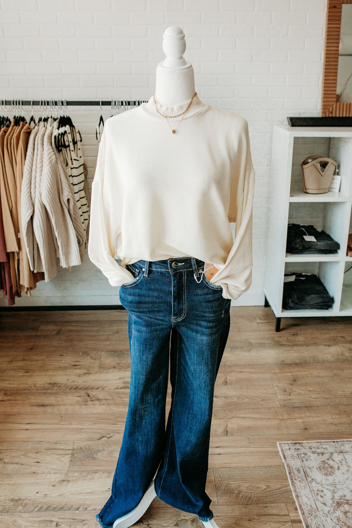 Blue/Pink Balloon Mock Neck