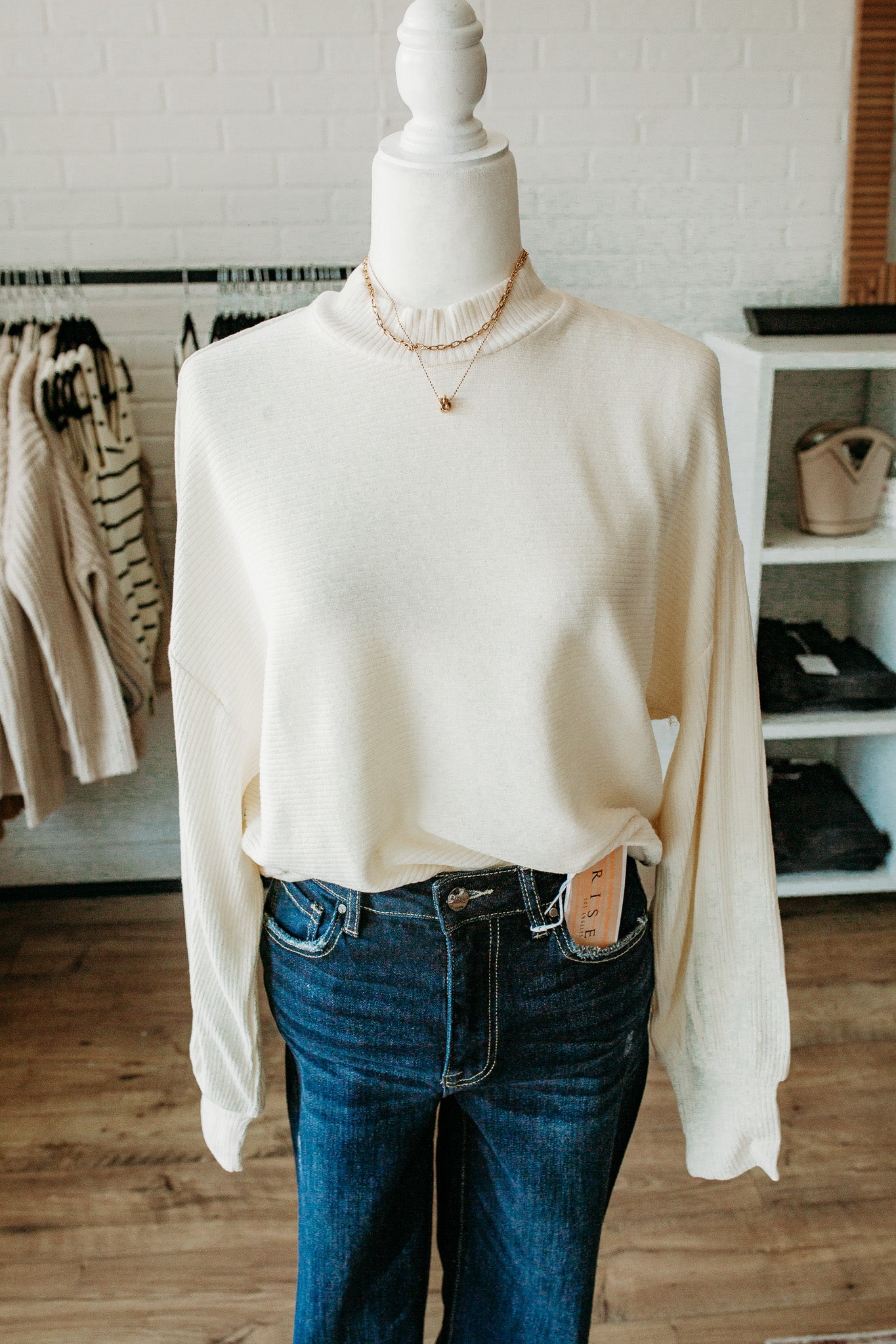 Blue/Pink Balloon Mock Neck