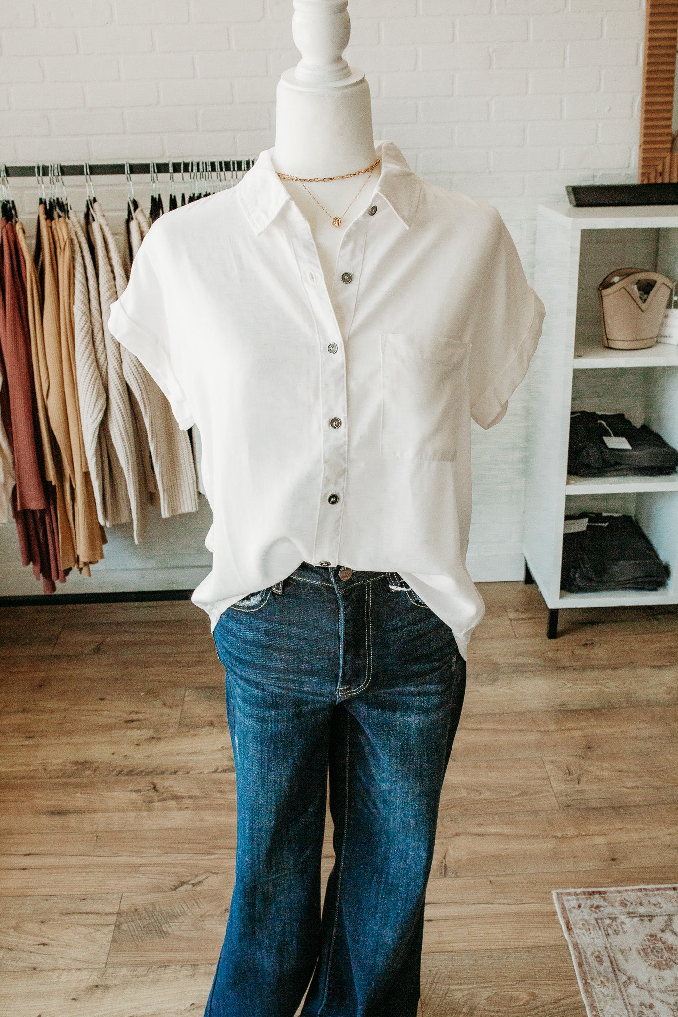 Off-White Tencel Button Up