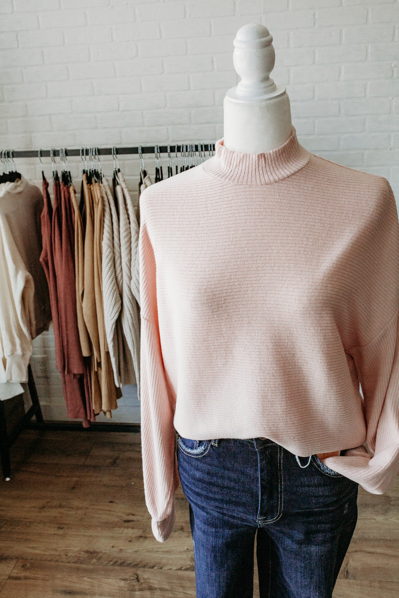Blue/Pink Balloon Mock Neck