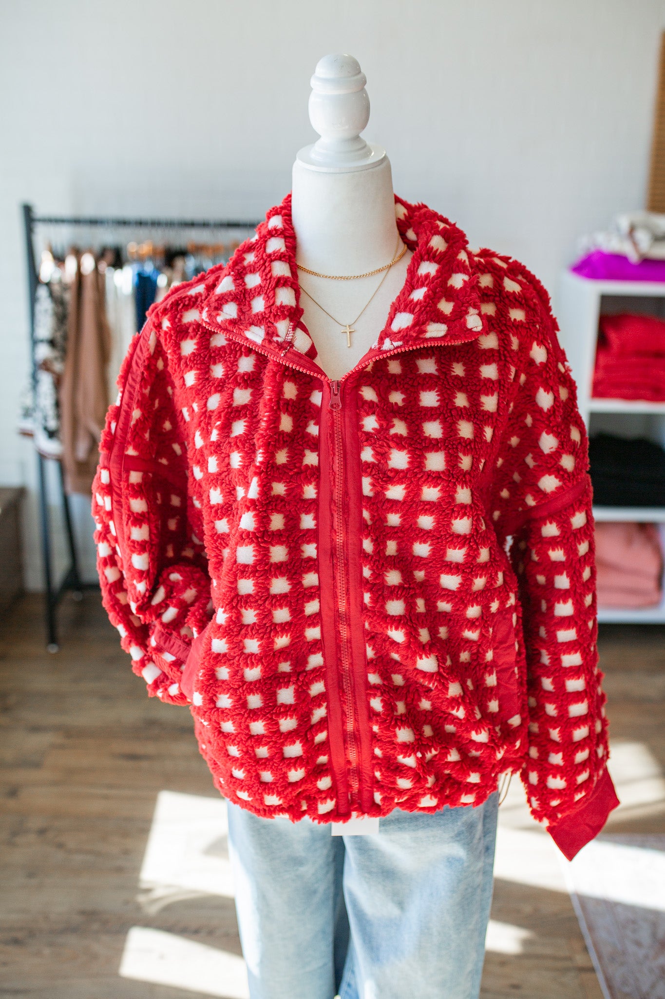Red/Cream Checkered Jacket