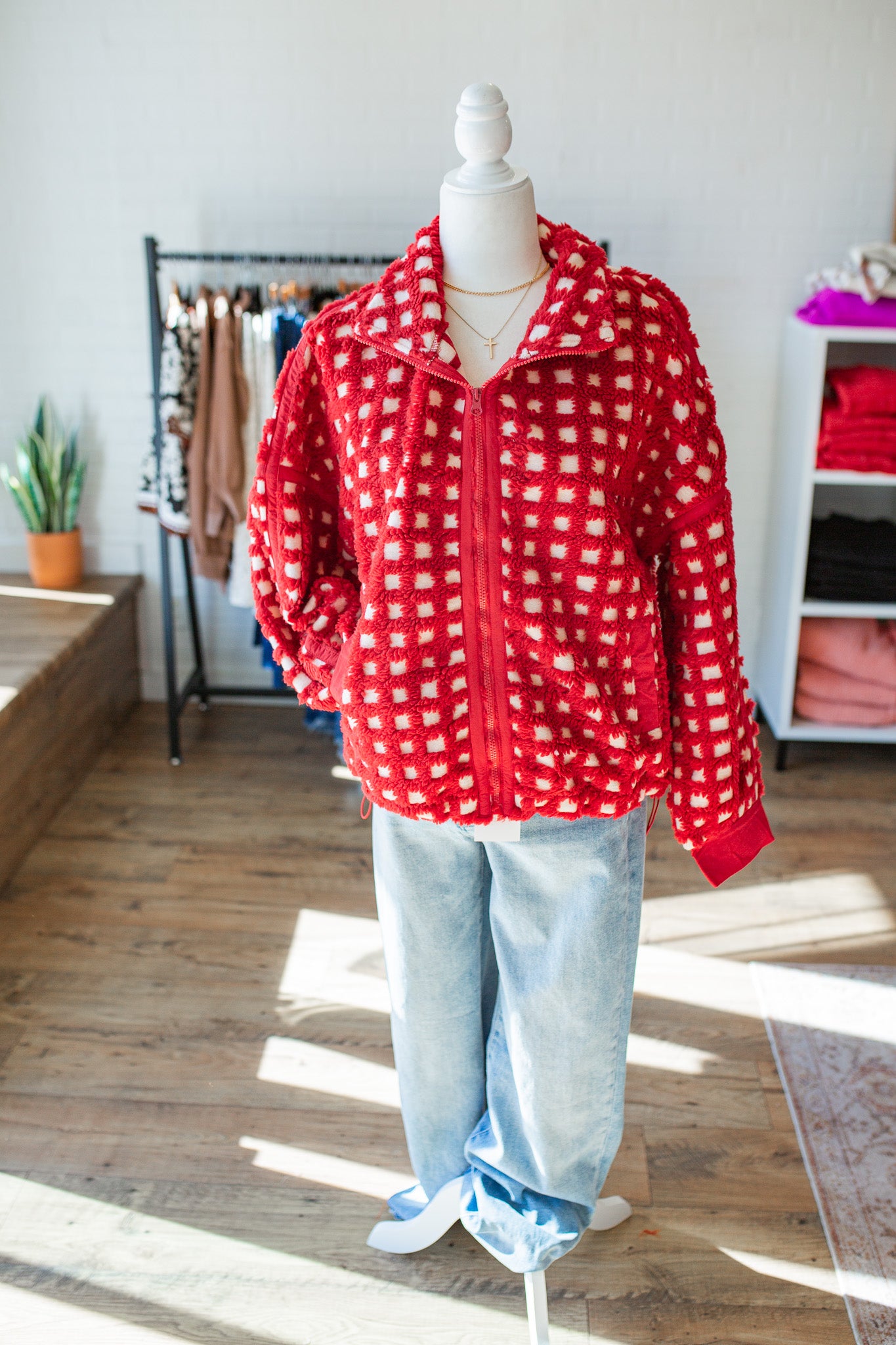 Red/Cream Checkered Jacket