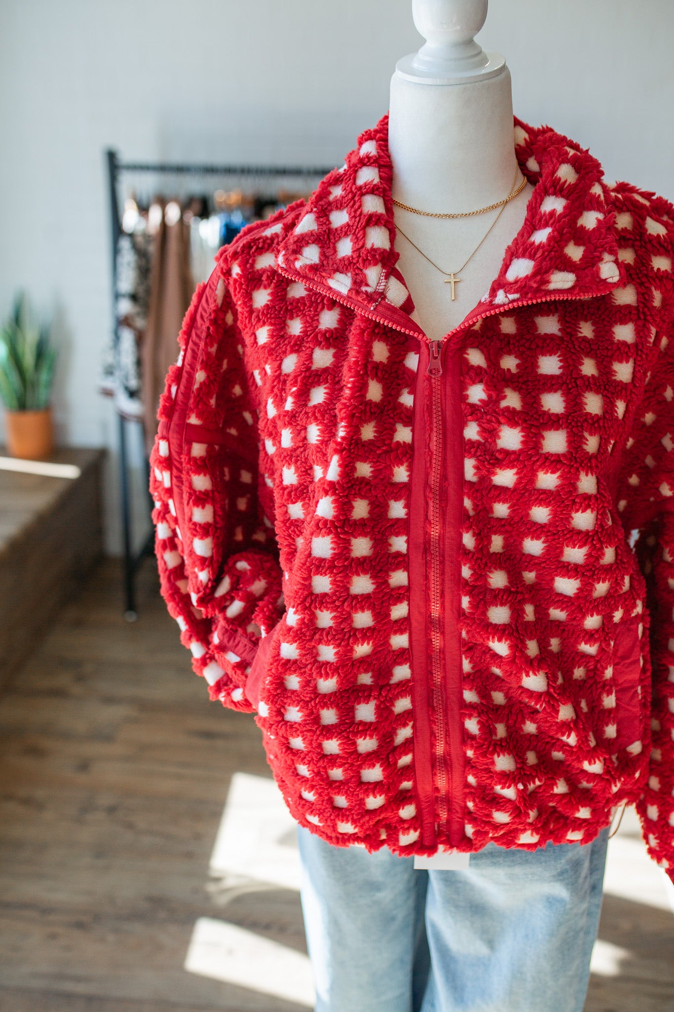 Red/Cream Checkered Jacket