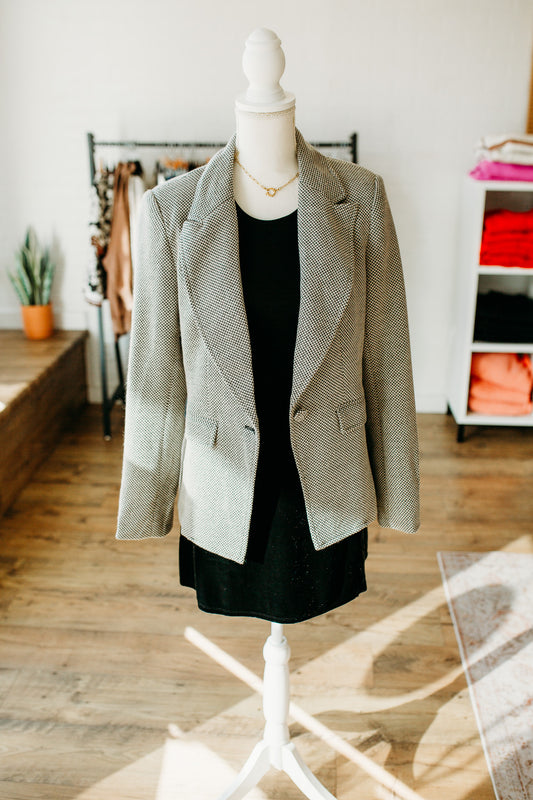 Grey Notched Collared Blazer