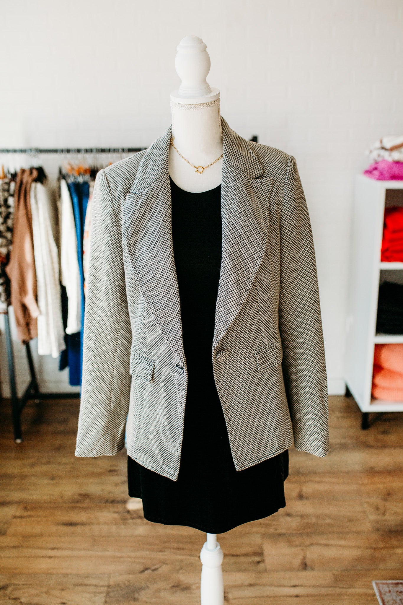 Grey Notched Collared Blazer