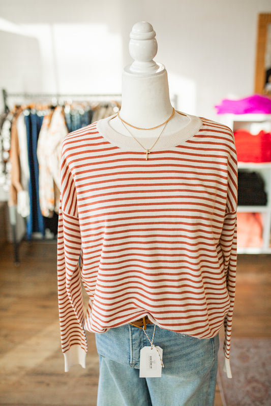 Copper Striped Everyday Sweater