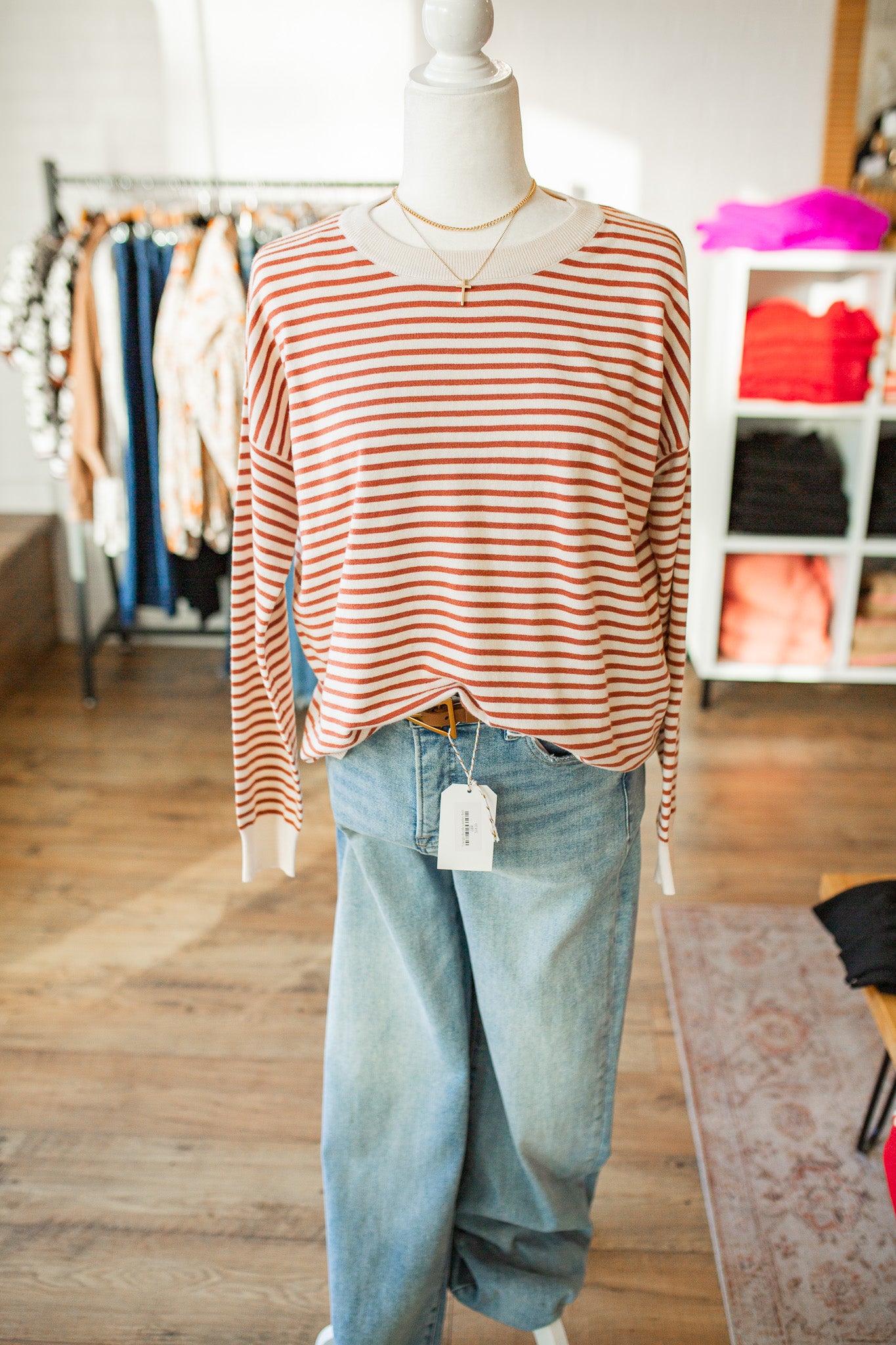 Copper Striped Everyday Sweater