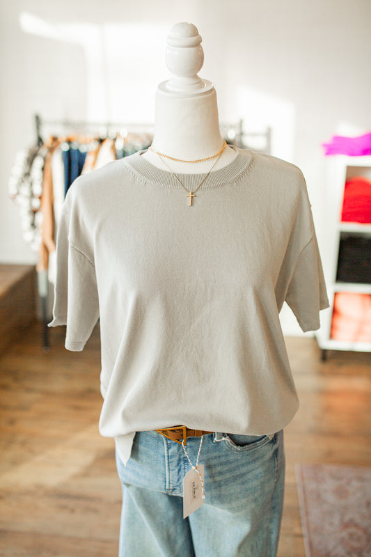 G Mint Short Sleeve Sweater