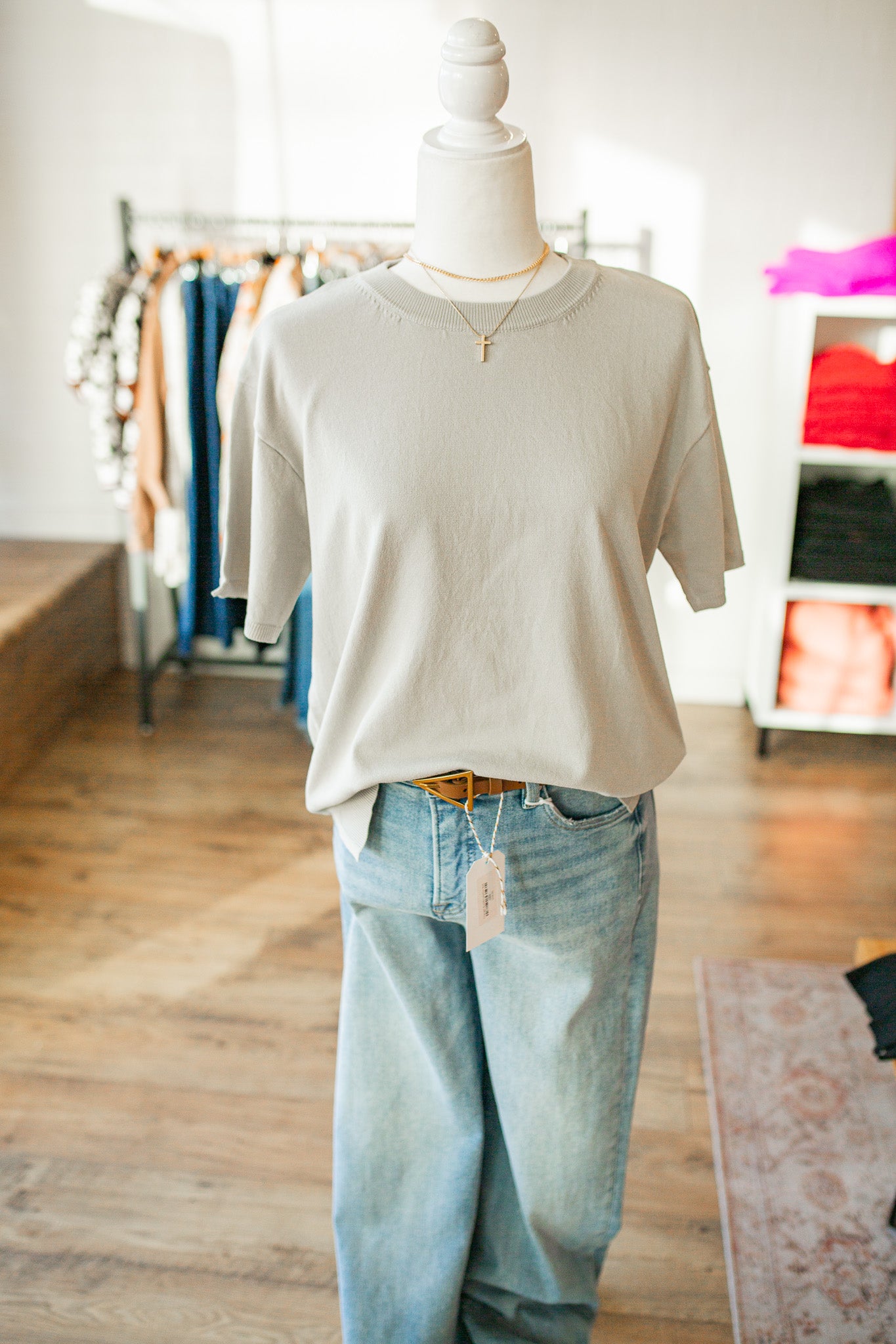 G Mint Short Sleeve Sweater