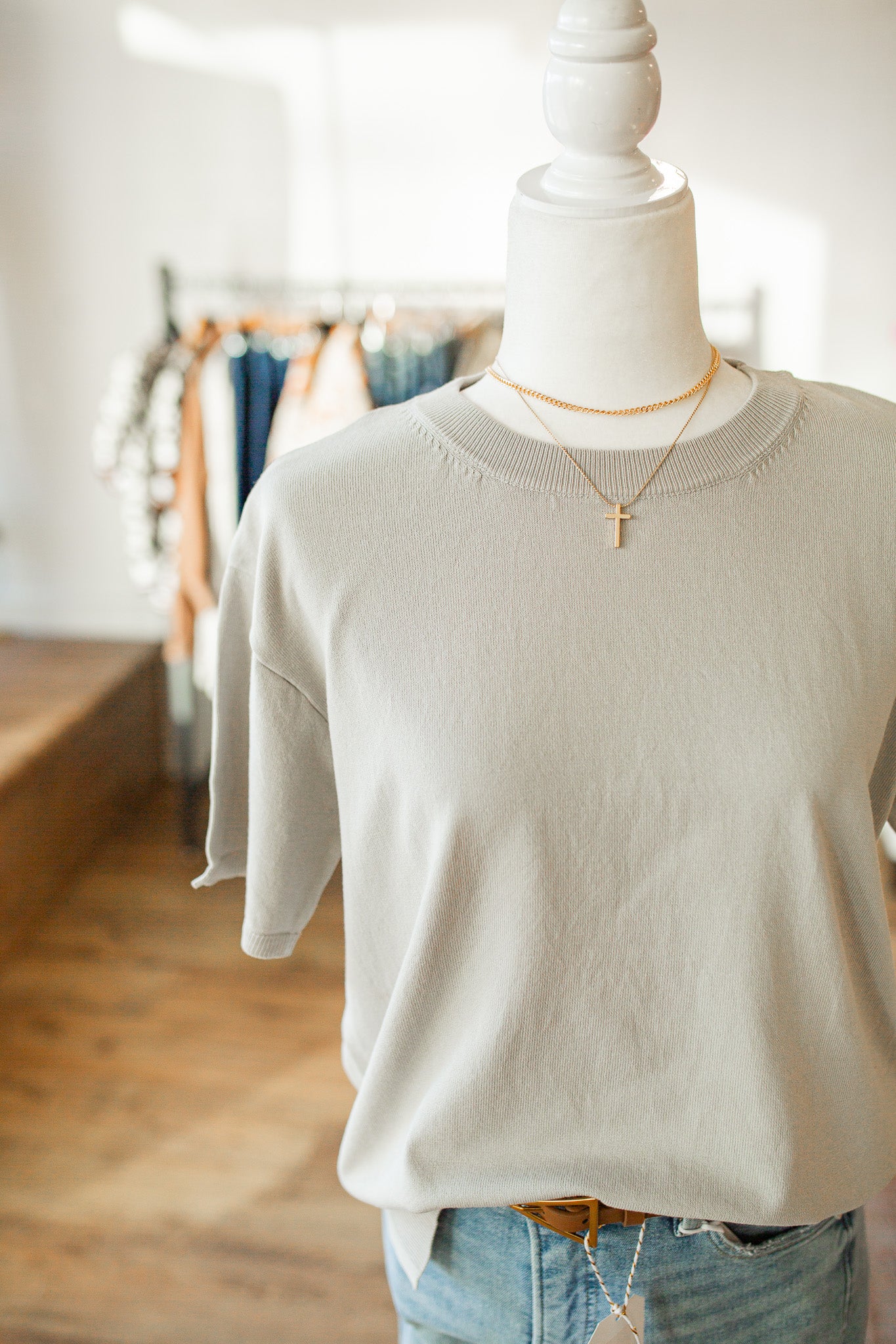 G Mint Short Sleeve Sweater