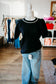 Black Jewel Neck Sweater