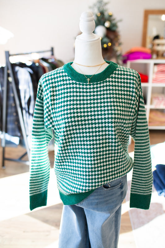 Green Check Sweater