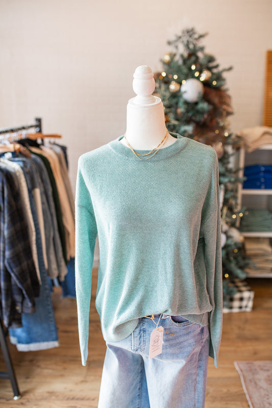 Light Blue Textured Sweater