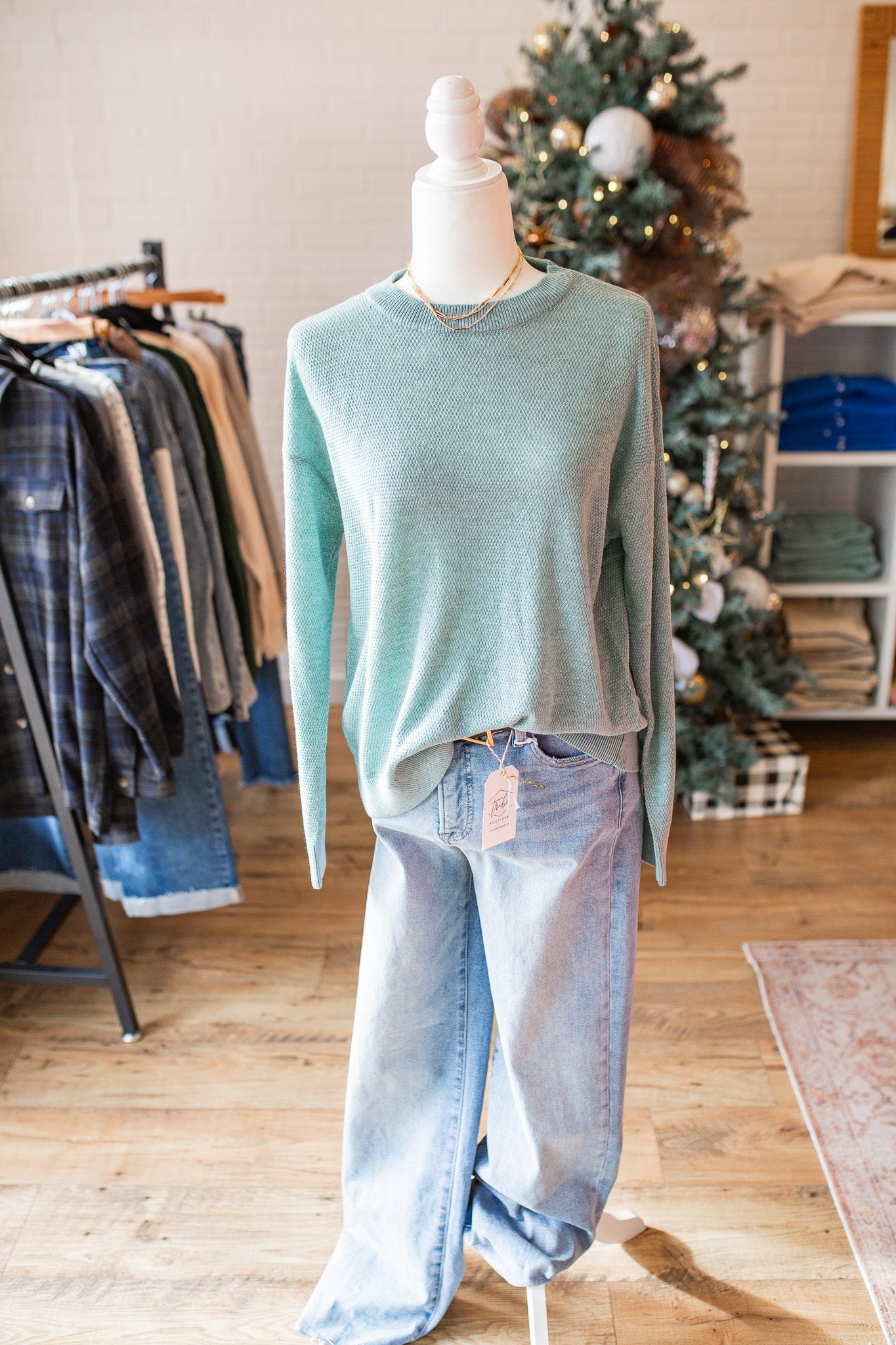 Light Blue Textured Sweater