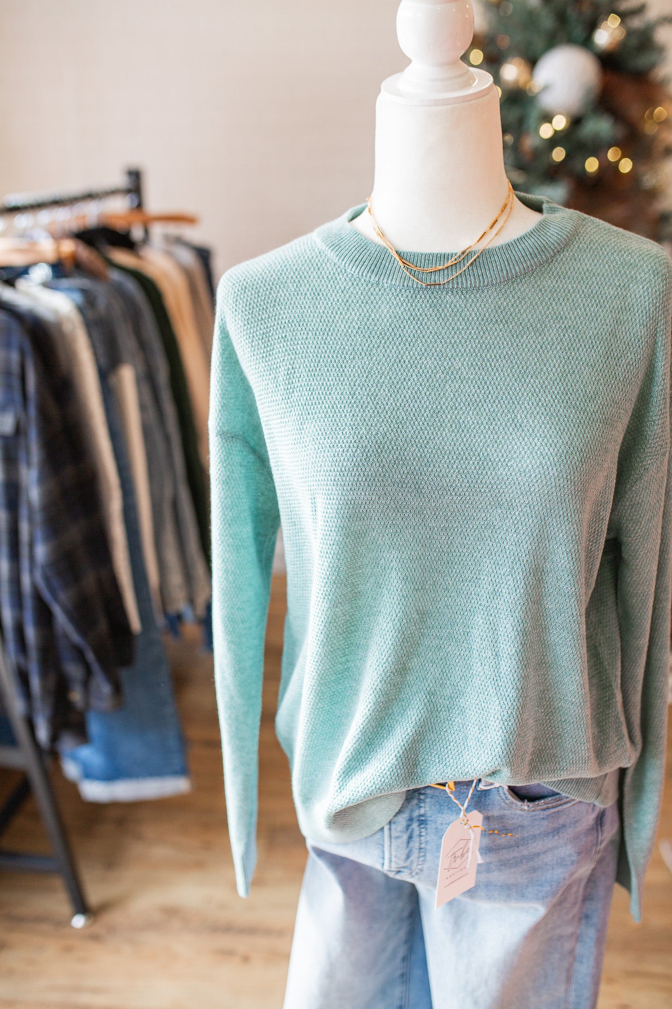 Light Blue Textured Sweater