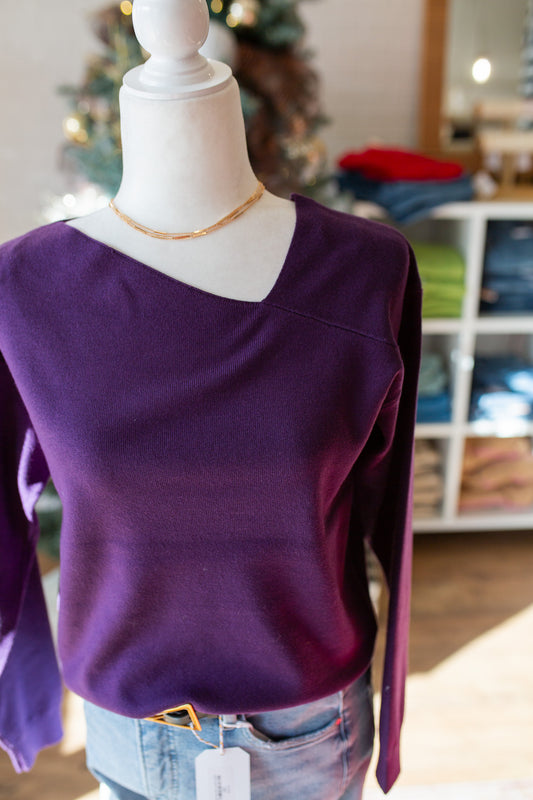 Eggplant Asymetric Sweater