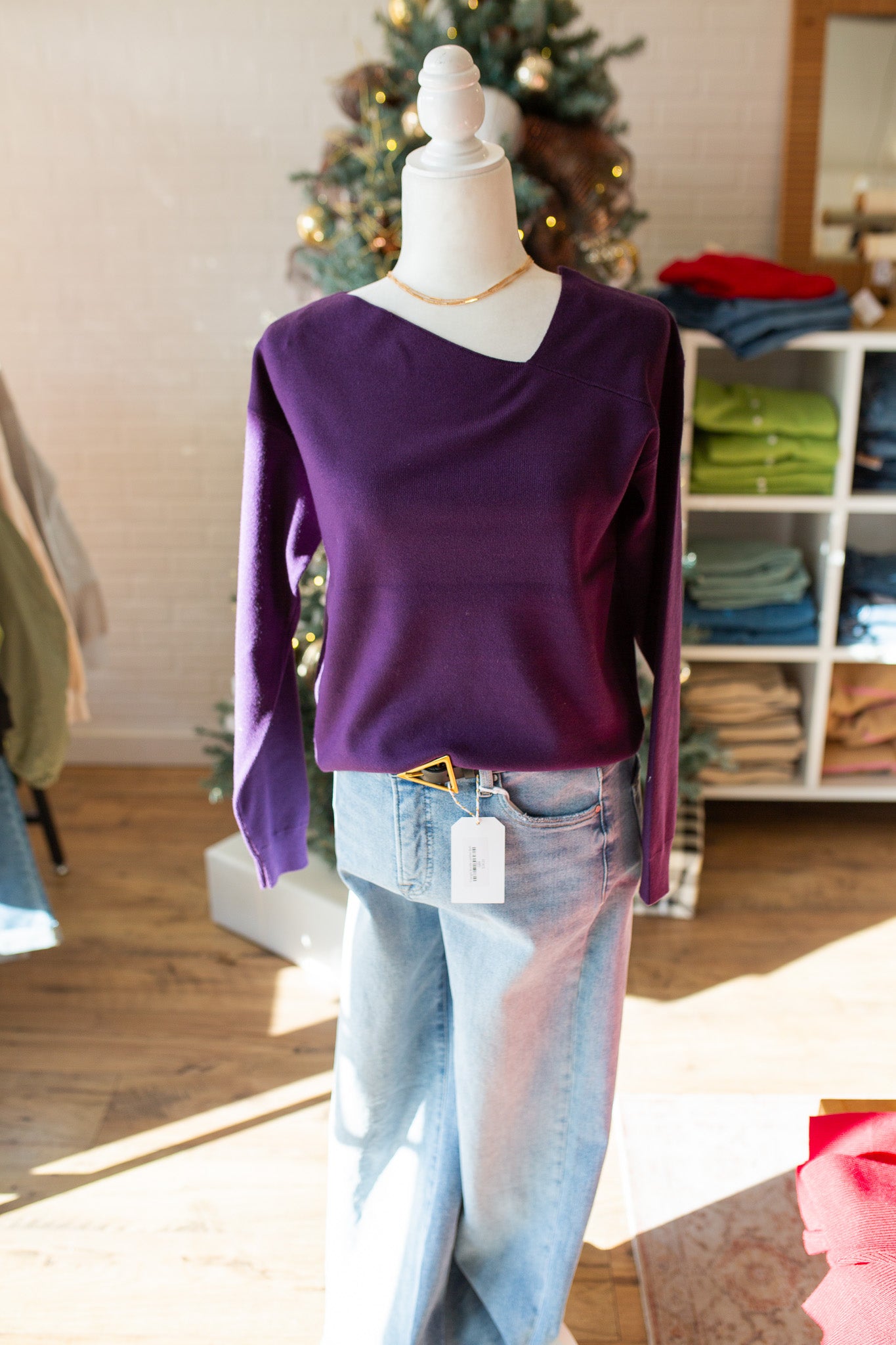 Eggplant Asymetric Sweater
