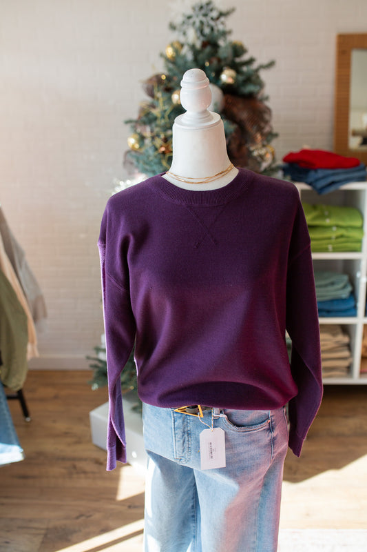 Eggplant Pullover Sweater