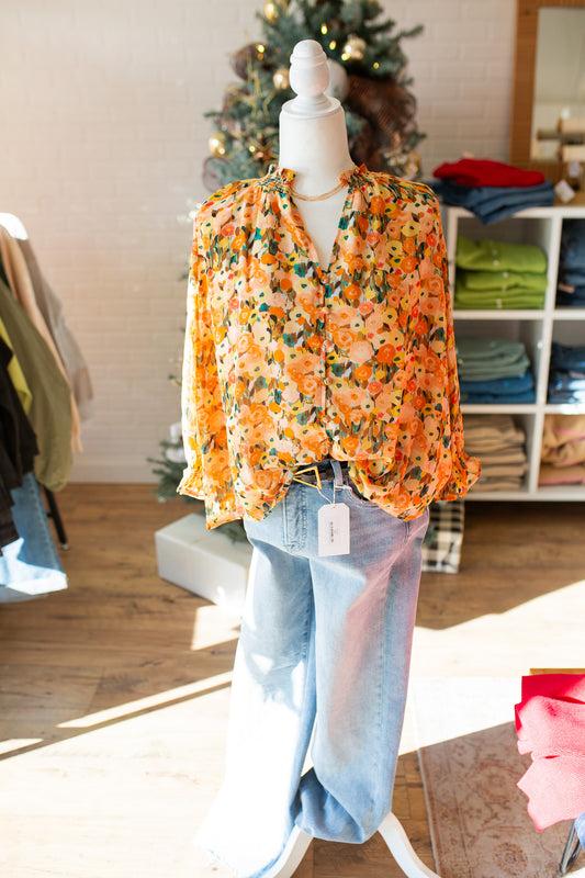 Persimmon Floral Blouse