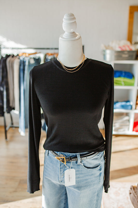 White/Black Ribbed Basic
