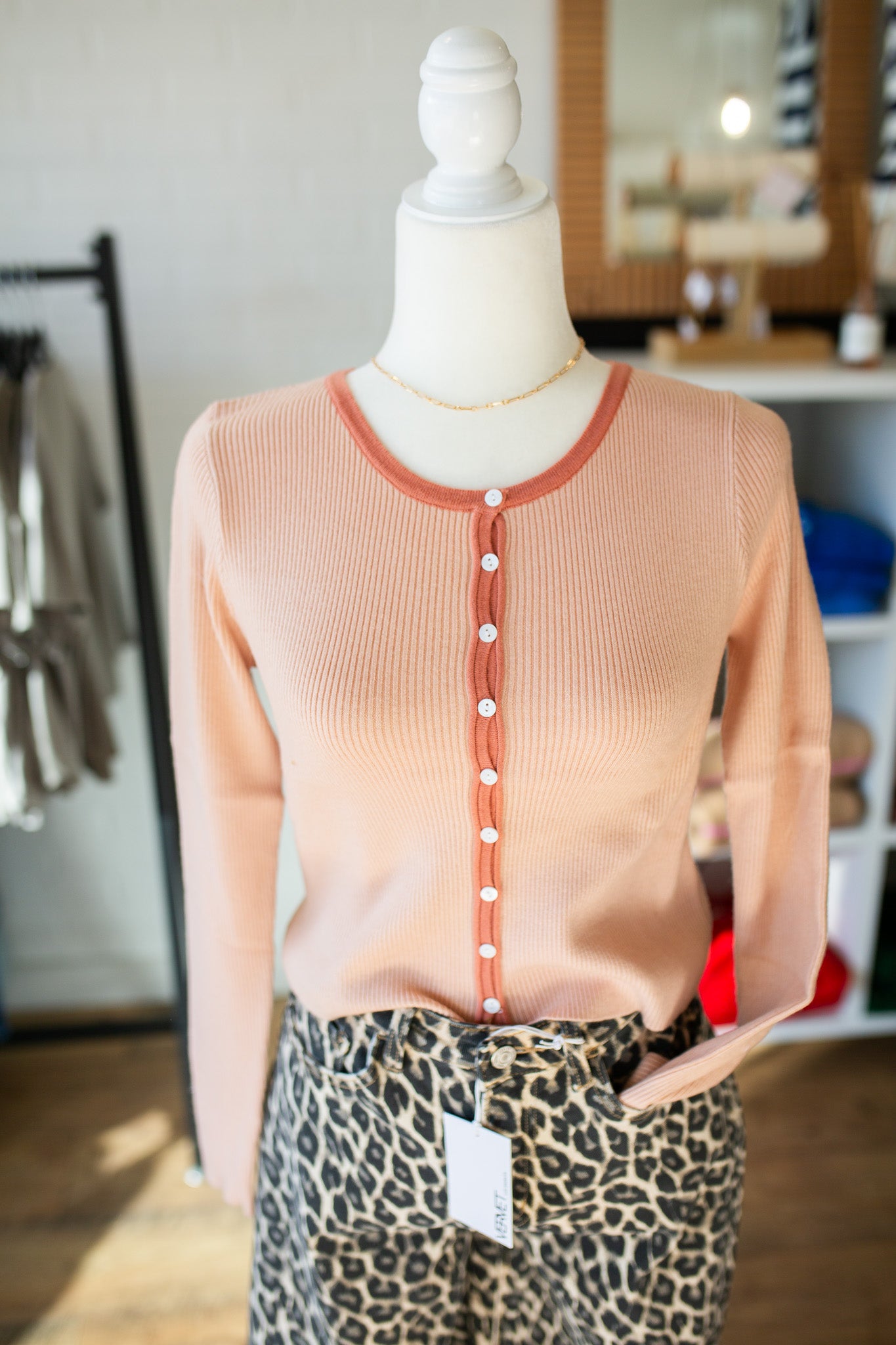 Dusty Peach Button Up