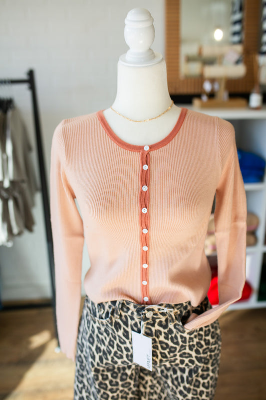 Dusty Peach Button Up