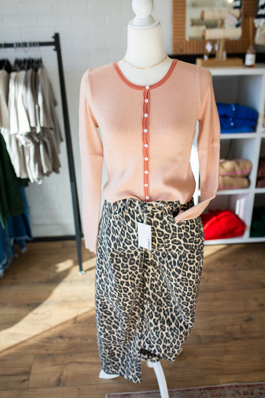 Dusty Peach Button Up