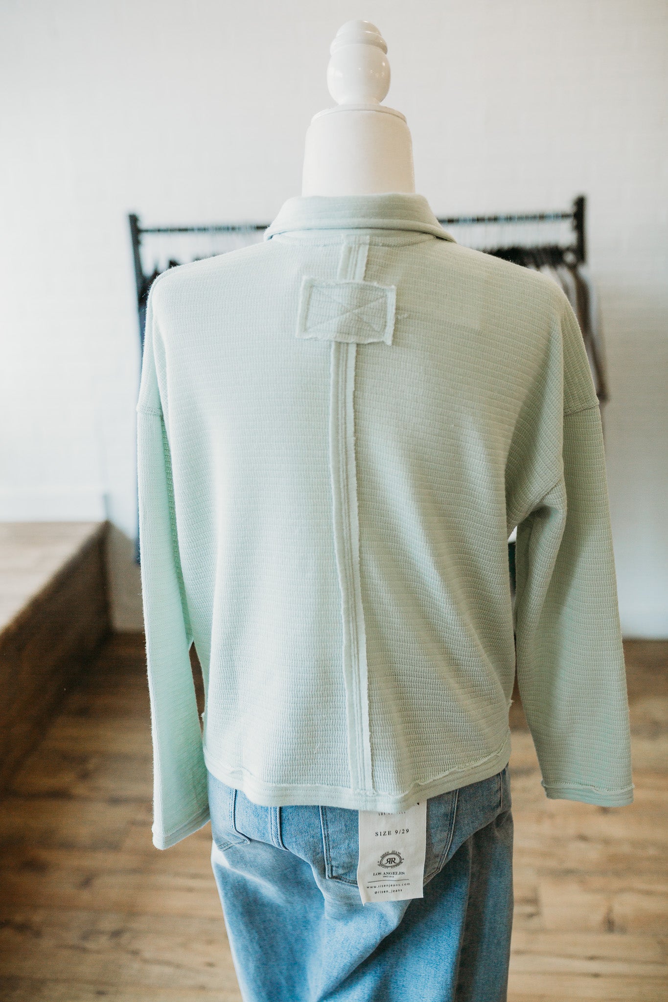 Mint/Ivory Collared Polo