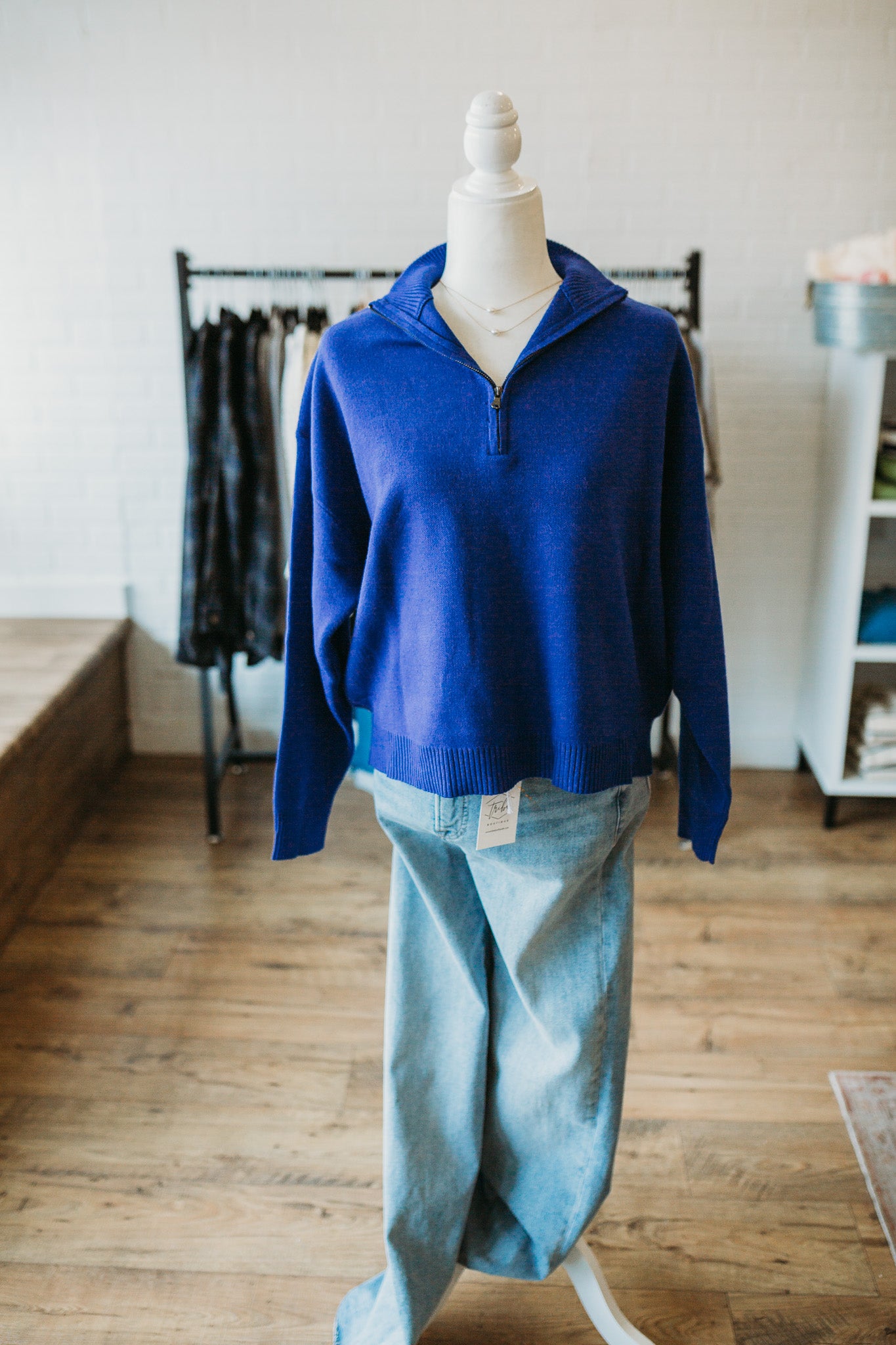 Royal Blue Half-Zip Sweater