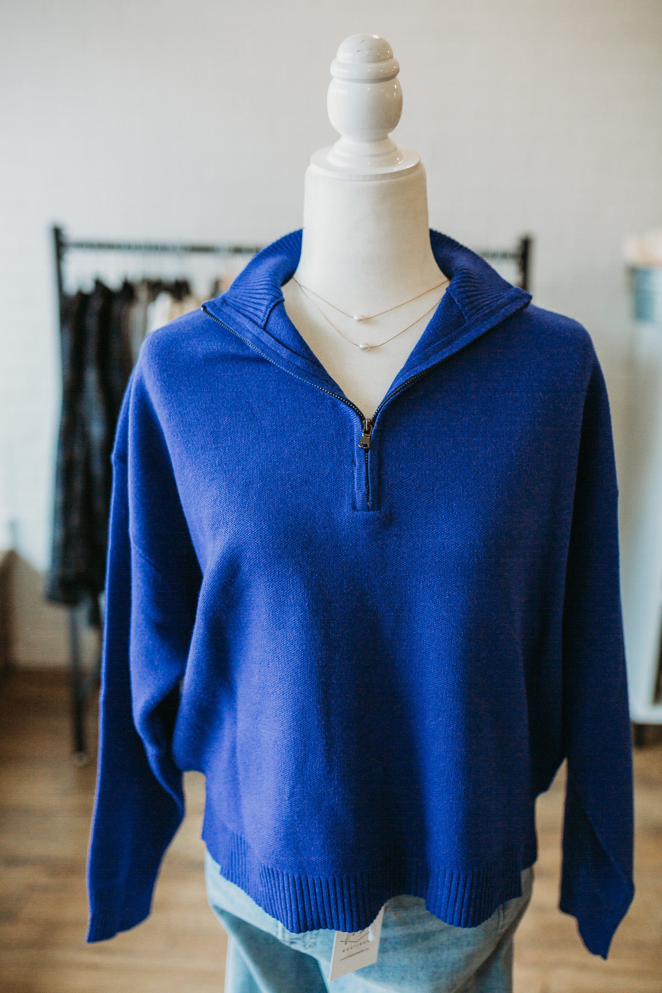Royal Blue Half-Zip Sweater