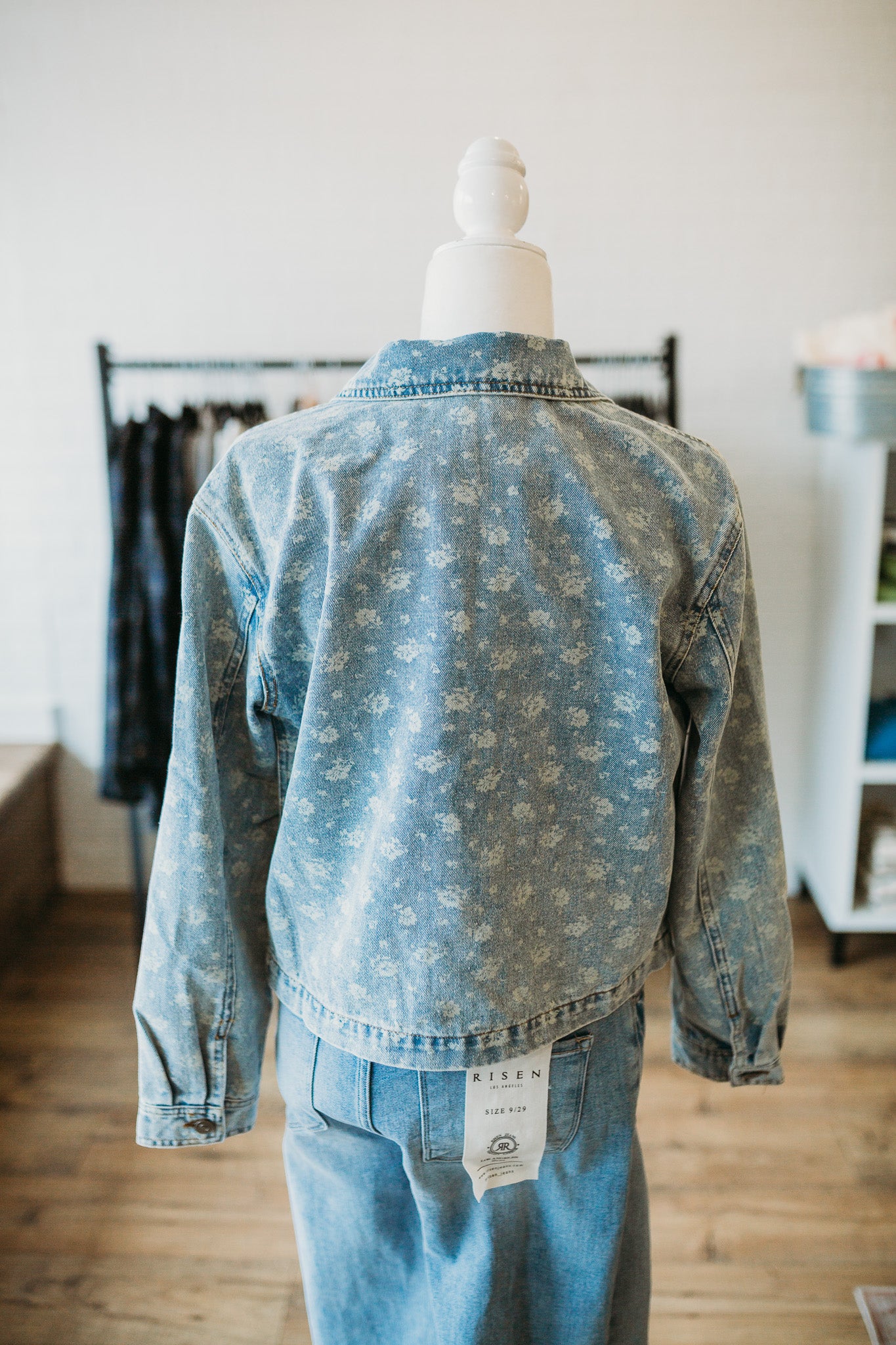 Washed Floral Denim Jacket
