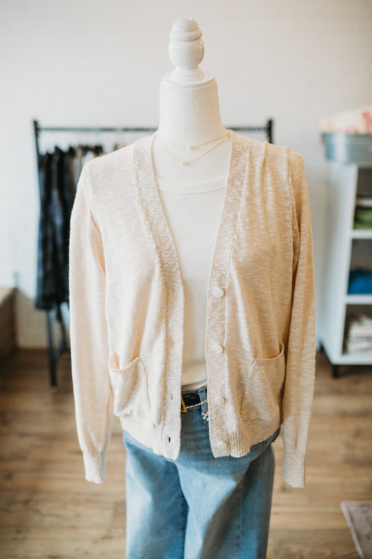 Champagne Slub Cardigan