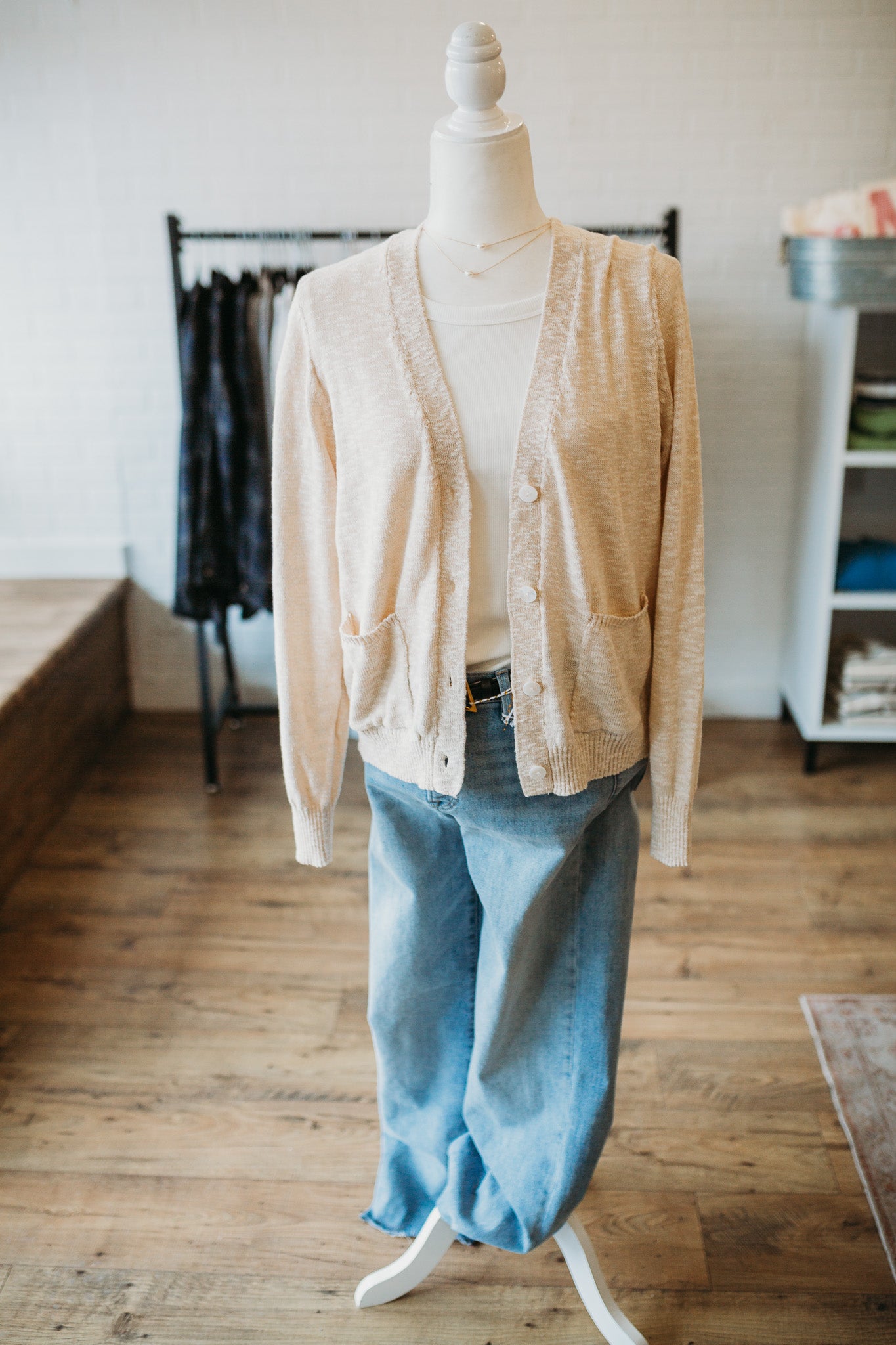 Champagne Slub Cardigan