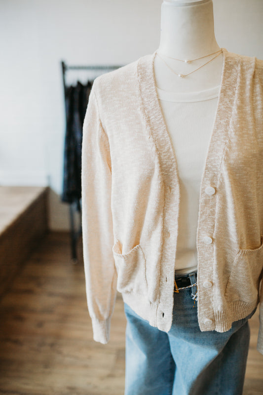 Champagne Slub Cardigan