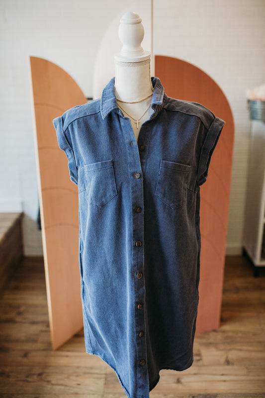 Denim Blue Twill Dress