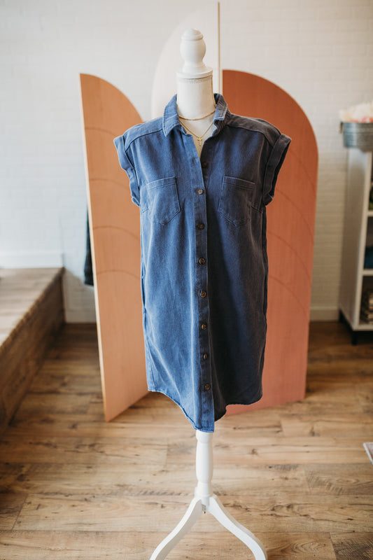 Denim Blue Twill Dress