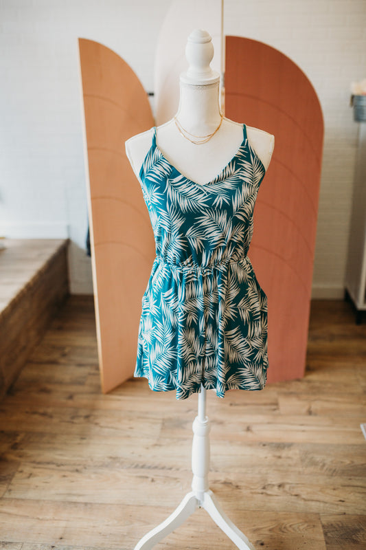 Tropical V-Neck Romper