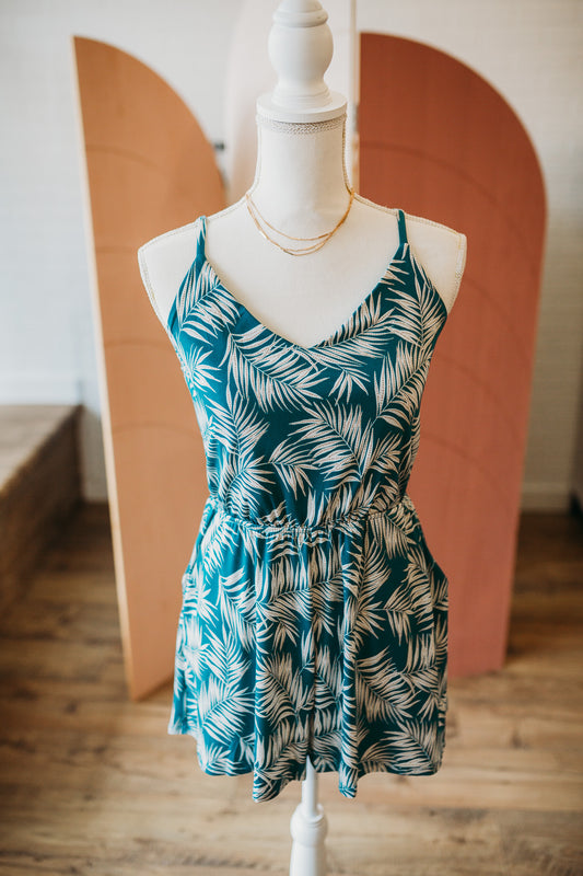 Tropical V-Neck Romper