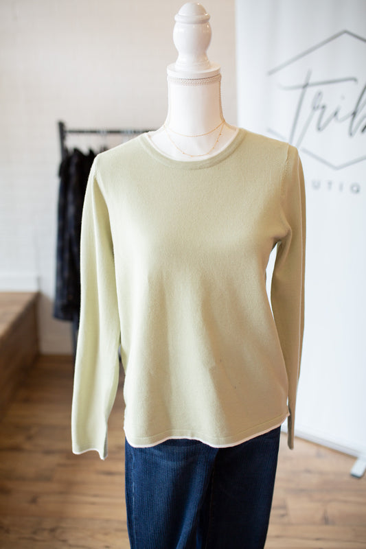 Sage Trimmed Sweater
