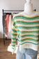 Green Mix Crochet Sweater Top