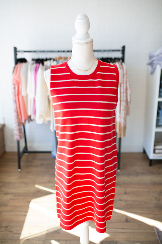 Red/Ivory Sweater Dress