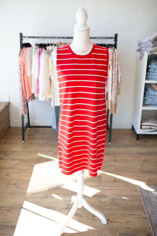 Red/Ivory Sweater Dress