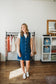 V-Neck Button Denim Dress