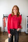Red Cropped Sweatshirt